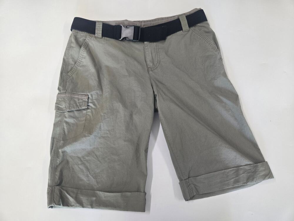DKNY Jeans Cargo Shorts Olive Green Nylon Belt Womens 8